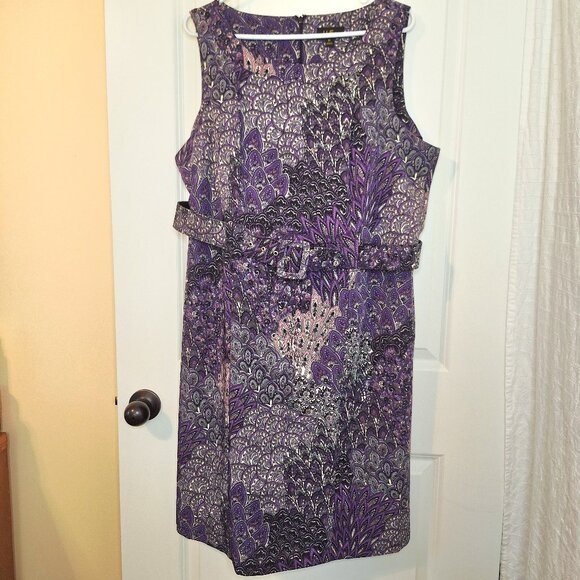 ILE New York Paisley Print Sheath Dress Sz 16 - Picture 1 of 10